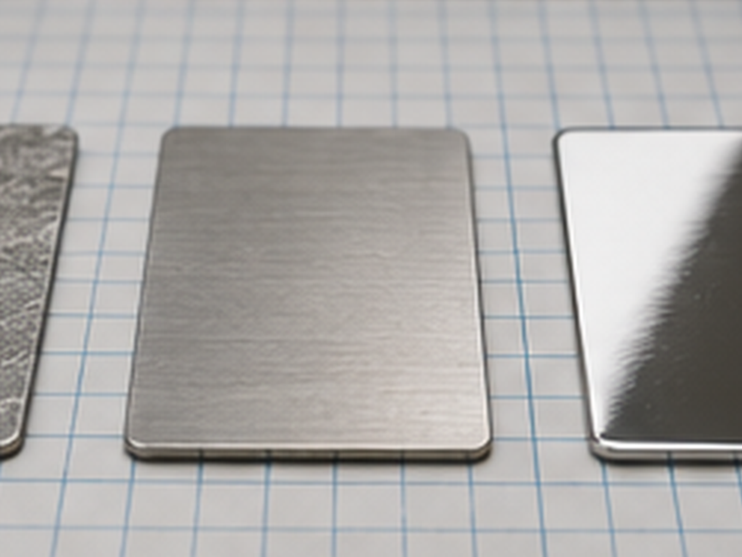 Dull brushed metal test surface under inspection
